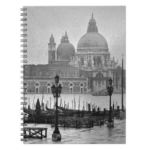 Black White Grand Canal Venice Italy Travel Spiral Notebook
