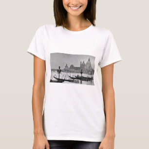 Black White Grand Canal Venice Italy Travel T-Shirt