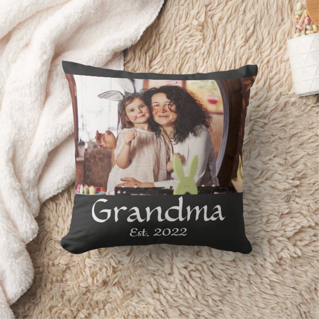 Black White Grandma Established Bold Photo Cushion (Blanket)