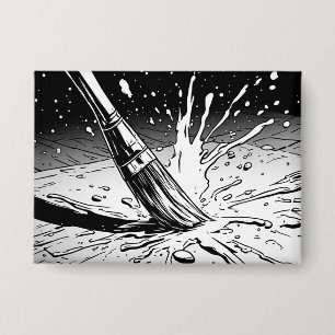 Black White Graphics Style Brush Paint Splotch