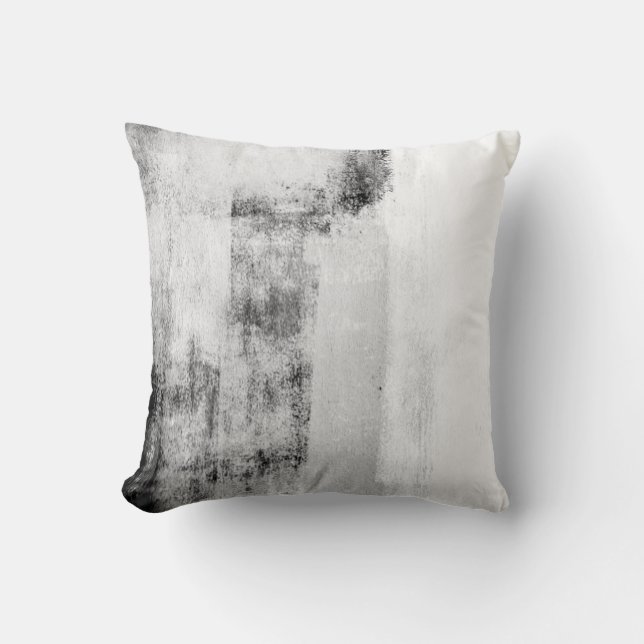 Black White Gray Abstract Decor Pillow (Front)