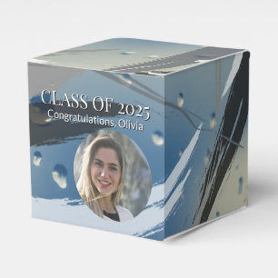 Black, White & Gray Brushstrokes Favor Box