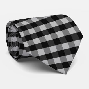 Black White Gray Checkerboard Tie