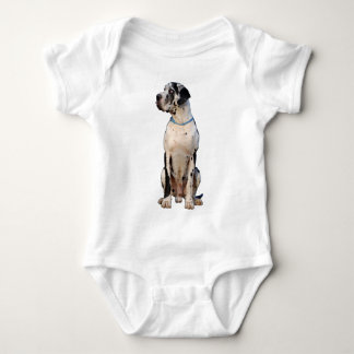 Black White Great Dane  Baby Bodysuit