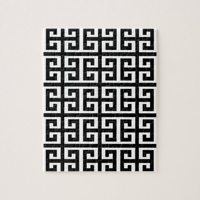 black white greek key jigsaw puzzle (Vertical)