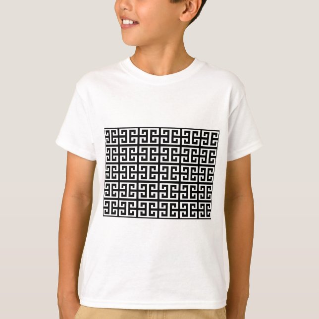 black white greek key T-Shirt (Front)