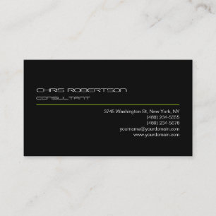 Black White Green Line Attractive Business Card