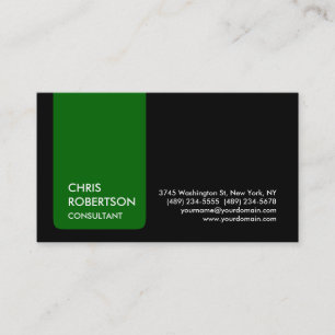 Black White Green Stripe Attractive Business Card