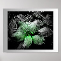 Black White Green Tropical Printable Art 