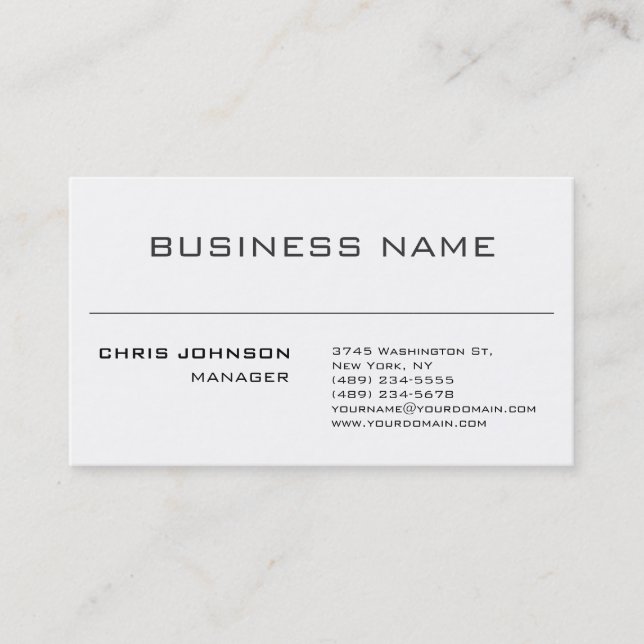 Black & White Grey Charming Manager Business Card (Front)