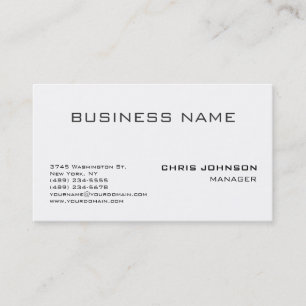 Black & White Grey Clear Manager Business Card