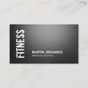 Black White Grey Fitness Modern Business Card