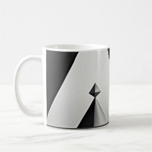 Black white grey geometric shapes  coffee mug
