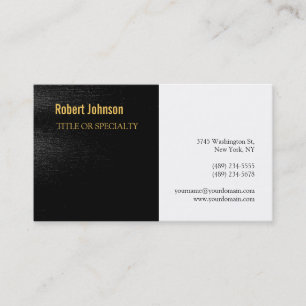 Black White Grey Gold Business Card