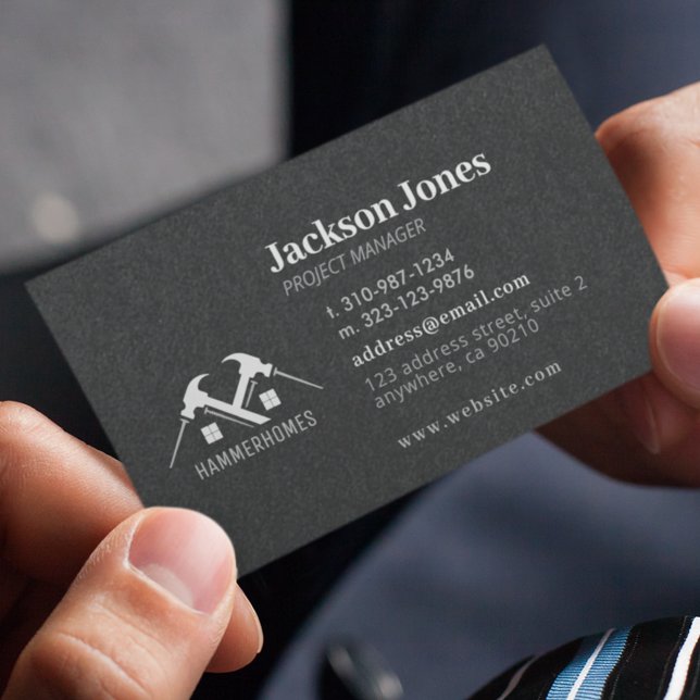 Black White Grey Home Repair Tools Business Cards  (Creator Uploaded)