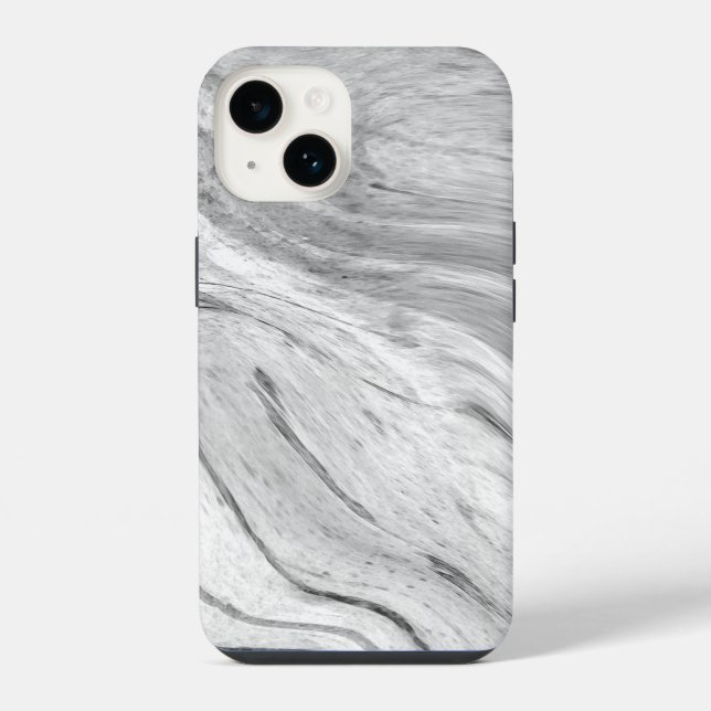 Black White Grey Marble Pattern iPhone / Android  Case (Back)