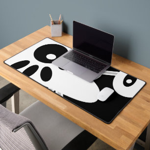 Black white grey modern doodle art desk mat