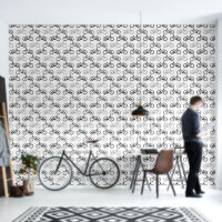 Black White Grey Monochromatic Bicycles Design
