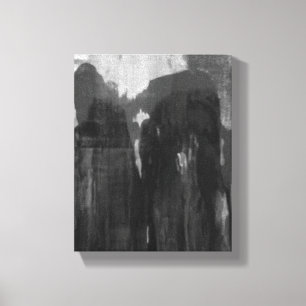 Black white grey Original Abstract Art Painting Canvas Print