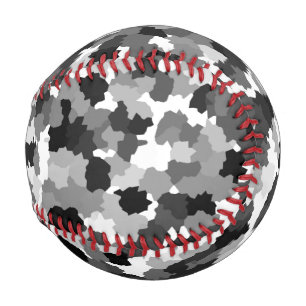 Black White Grey Pattern Baseball