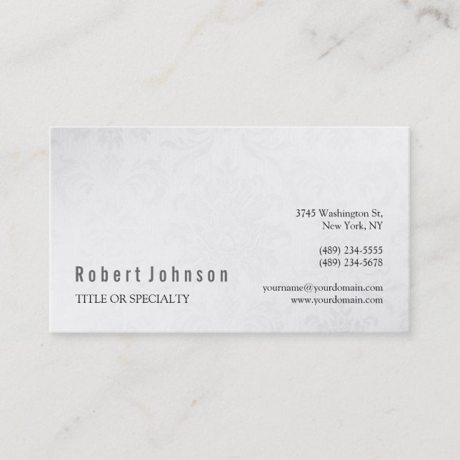 Black White Grey Pattern Business Card (Front)