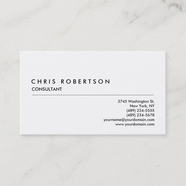Black White Grey Professional Business Card (Front)