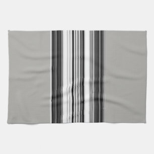 Black White Grey Striped Pattern Tea Towel