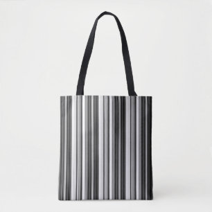 Black White Grey Striped Pattern Tote Bag