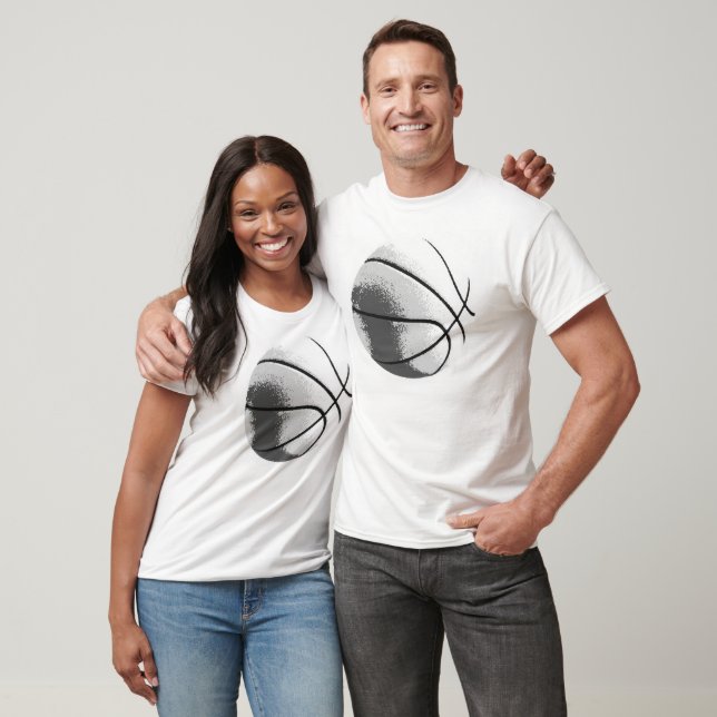 Black White Grey Trendy Pop Art Basketball T-Shirt (Unisex)