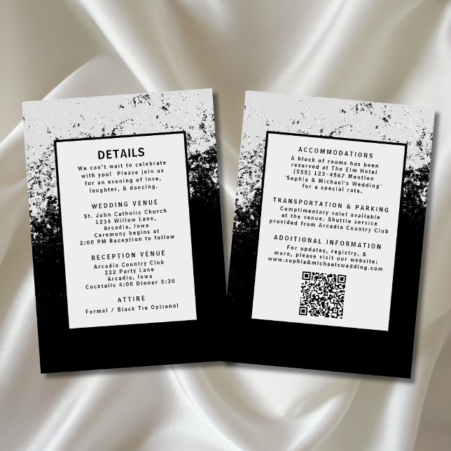 Black White Grey Wedding Detail Template QR Code (Creator Uploaded)