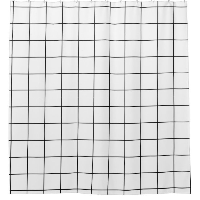 black, white, gride, bnw, black and white, hipster shower curtain (Front)