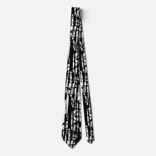 Black White Grunge Pattern Unisex Neck Tie