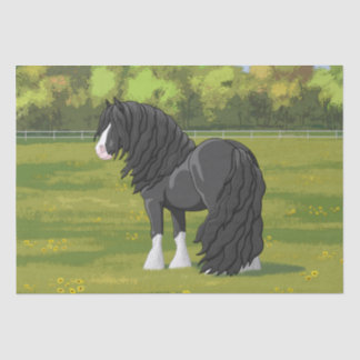 Black & White Gypsy Vanner Tinker Draught Horse Tissue Paper
