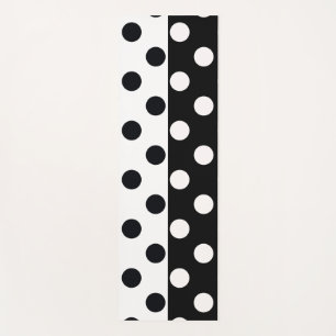 Black White Half Colour Split Inverse Polka Dots Yoga Mat