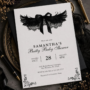 Black & White Halloween Baby Shower Invitation