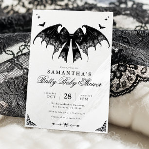 Black & White Halloween Baby Shower Invitation