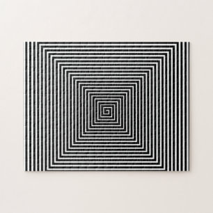 Black & White Hallway Vortex   Optical Illusion Jigsaw Puzzle