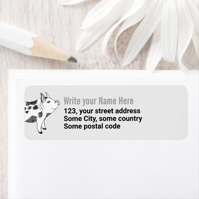 Black & white hand drawn pig cow spots pattern (Insitu)