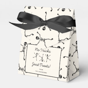 Black & White Hand Drawn Skeleton Halloween Favour Box