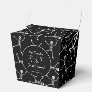 Black & White Hand Drawn Skeleton Halloween Favour Box