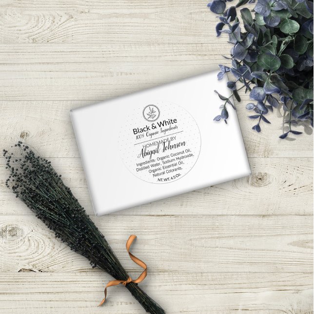 Black & White Handmade Homemade Bath & Body Label (Creator Uploaded)
