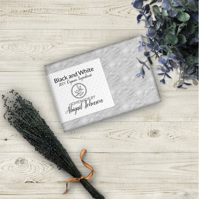 Black & White Handmade Homemade Soap | Gift Label (Creator Uploaded)
