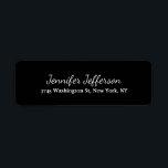 Black & White Handwriting Creative Plain<br><div class="desc">Represent yourself with this modern,  elegant return address label. This template can be customised to meet all professional occupations.</div>