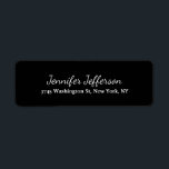 Black & White Handwriting Creative Plain<br><div class="desc">Represent yourself with this modern,  elegant return address label. This template can be customised to meet all professional occupations.</div>