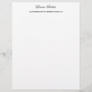 Black White Handwriting Elegant Minimalist Stylish Custom Letterhead