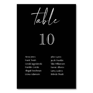 Black & White Hanging Lights Personalised Wedding Table Number