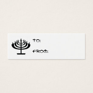 Black & White Hanukkah Menorah Gift Tags