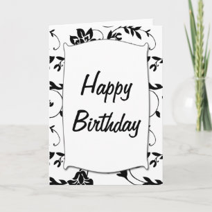 Black & White Happy Birthday Card