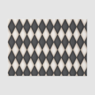 Black & White Harlequin  Check Mediaeval Fairytale Tissue Paper