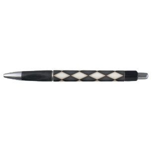 Black & White Harlequin Diamond Check Pattern